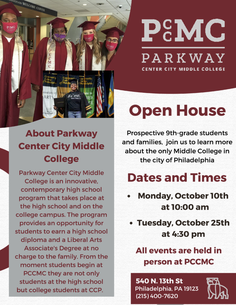 Admissions Parkway Center City Middle College